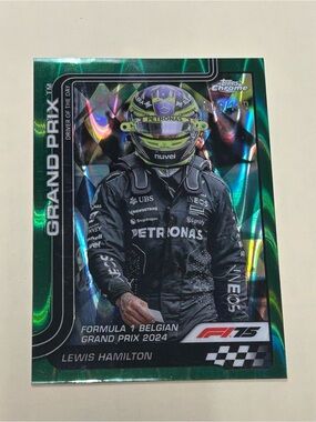 Topps Chrome Green Lewis Hamilton Grand Prix Trading Card